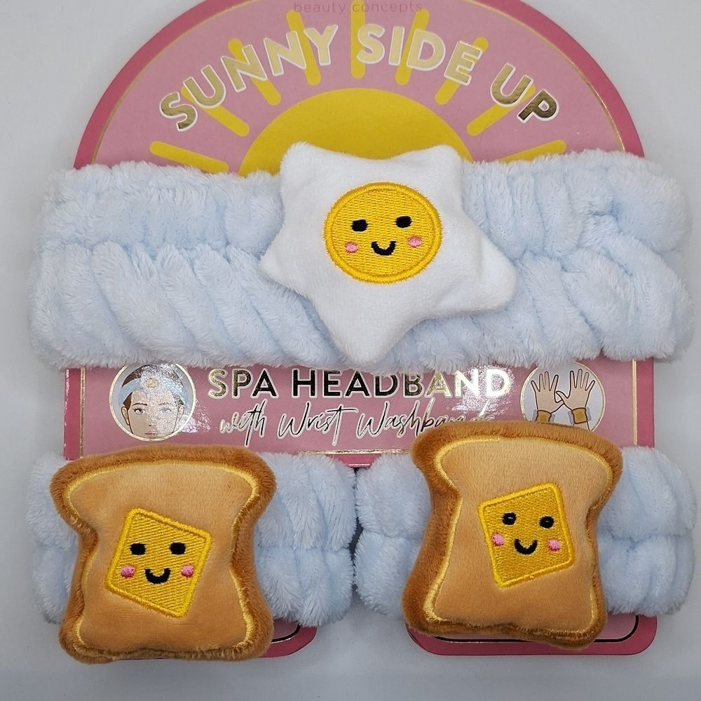 Sunnyside up french toast spa headband with wristbands